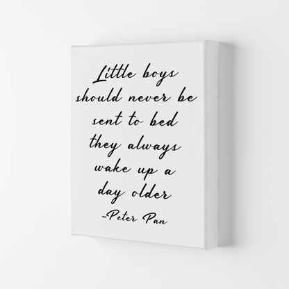 Little Boys Peter Pan Quote Framed Nursey Wall Art Print Canvas