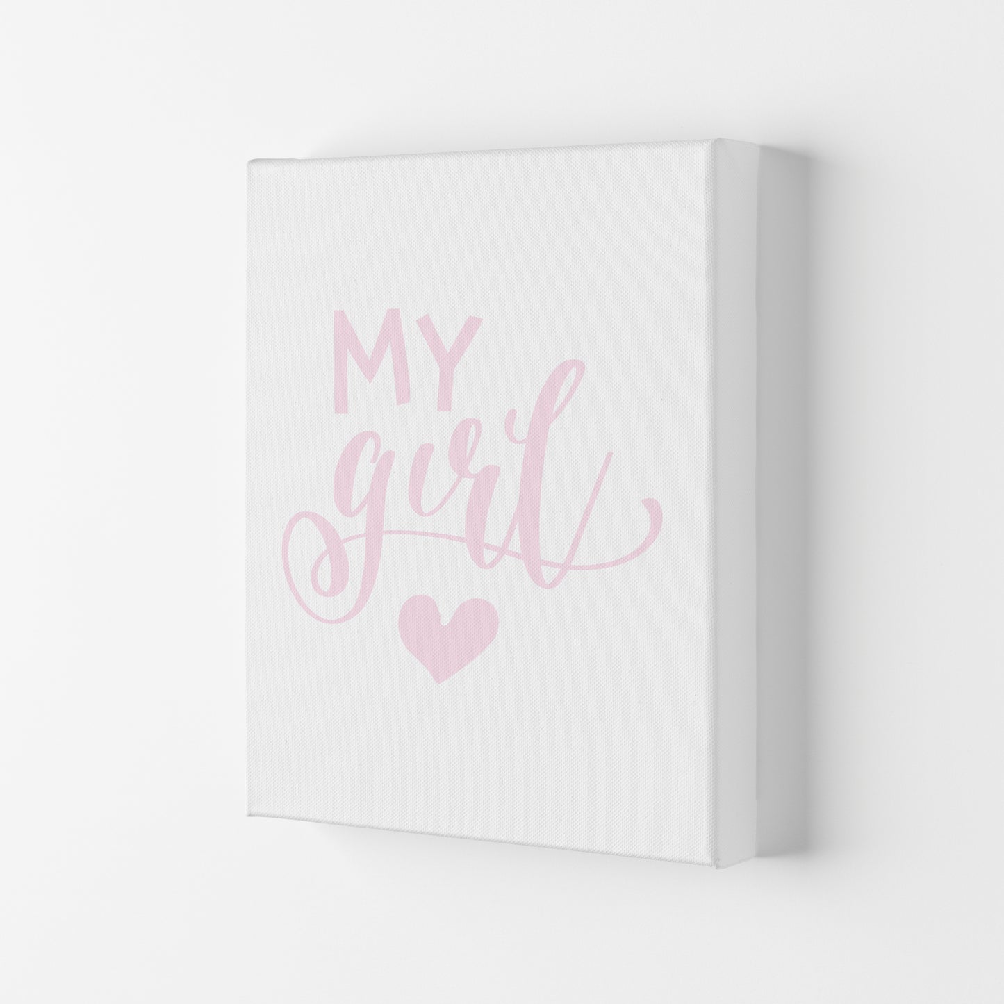 My Girl Pink Framed Nursey Wall Art Print Canvas