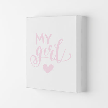 My Girl Pink Framed Nursey Wall Art Print Canvas