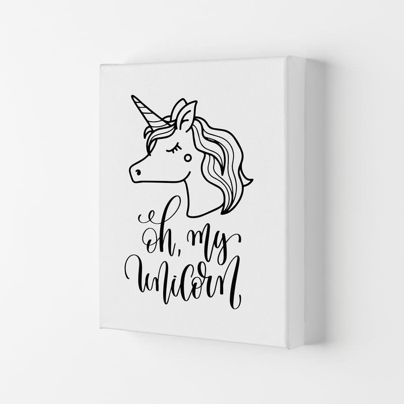 Oh My Unicorn Black Framed Nursey Wall Art Print Canvas