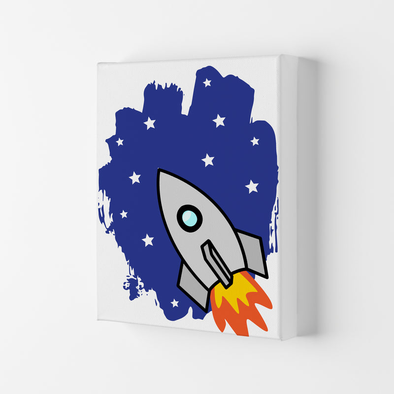 Space Rocket Framed Nursey Wall Art Print Canvas