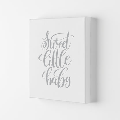 Sweet Little Baby Grey Framed Nursey Wall Art Print Canvas