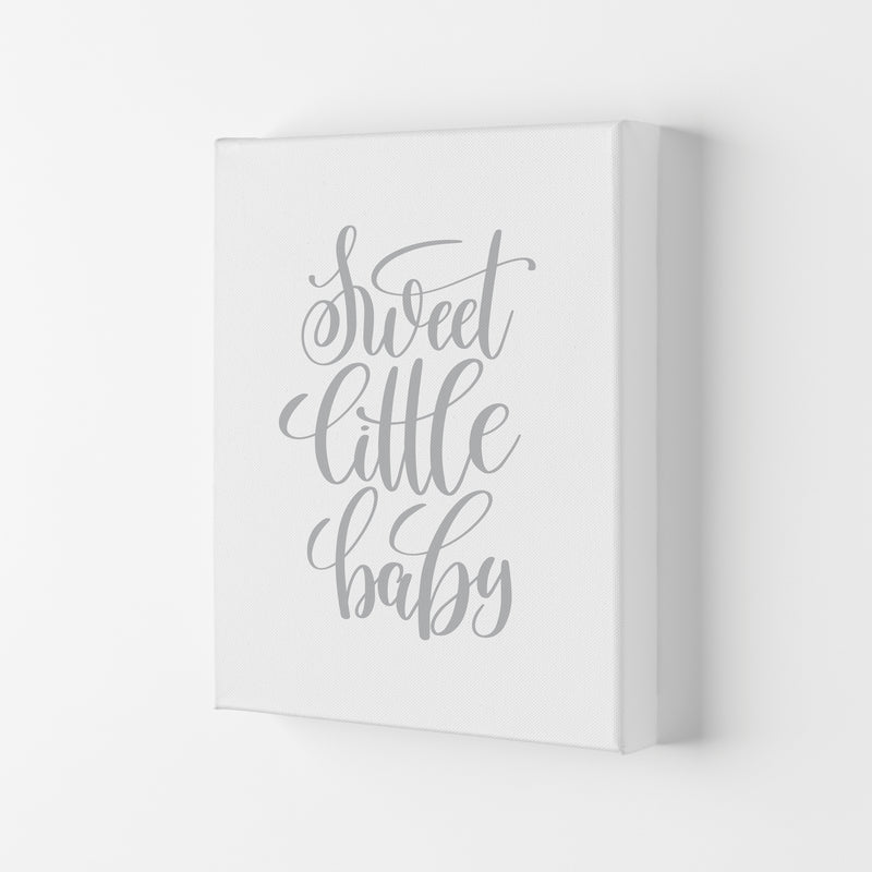 Sweet Little Baby Grey Framed Nursey Wall Art Print Canvas