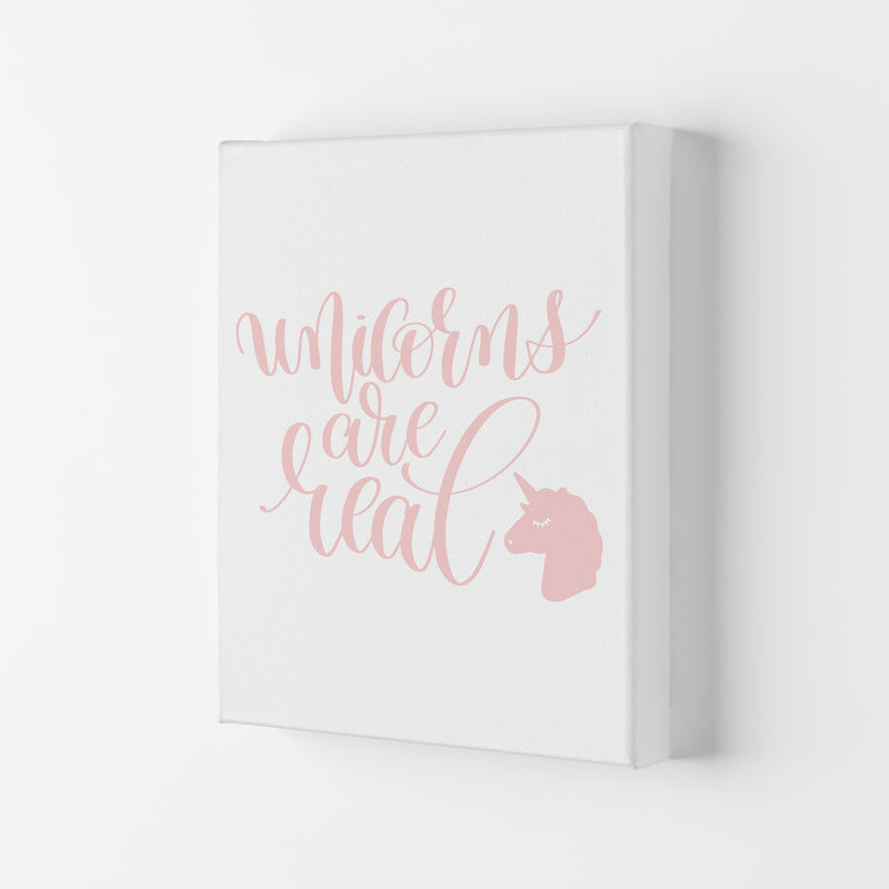 Unicorns Are Real Pink Modern Art Print, Framed Childrens Nursey Poster Canvas