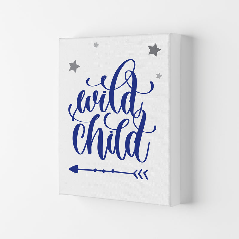 Wild Child Navy Framed Nursey Wall Art Print Canvas