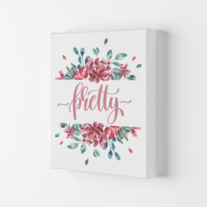 Pretty Pink Floral Framed Typography Wall Art Print Canvas