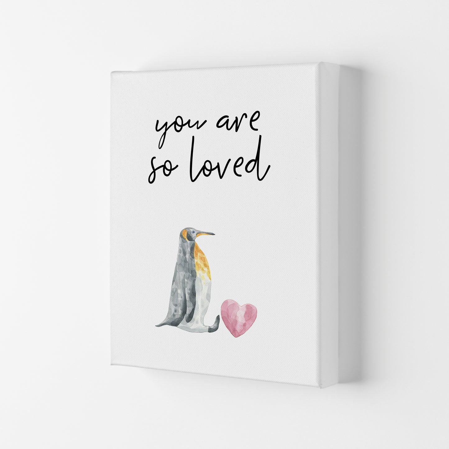 Penguin You Are So Loved Framed Nursey Wall Art Print Canvas