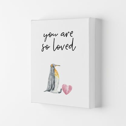 Penguin You Are So Loved Framed Nursey Wall Art Print Canvas