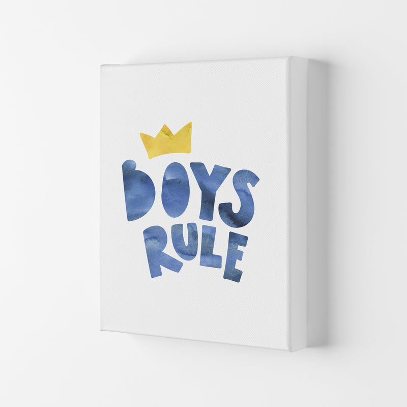 Boys Rule Watercolour Framed Nursey Wall Art Print Canvas