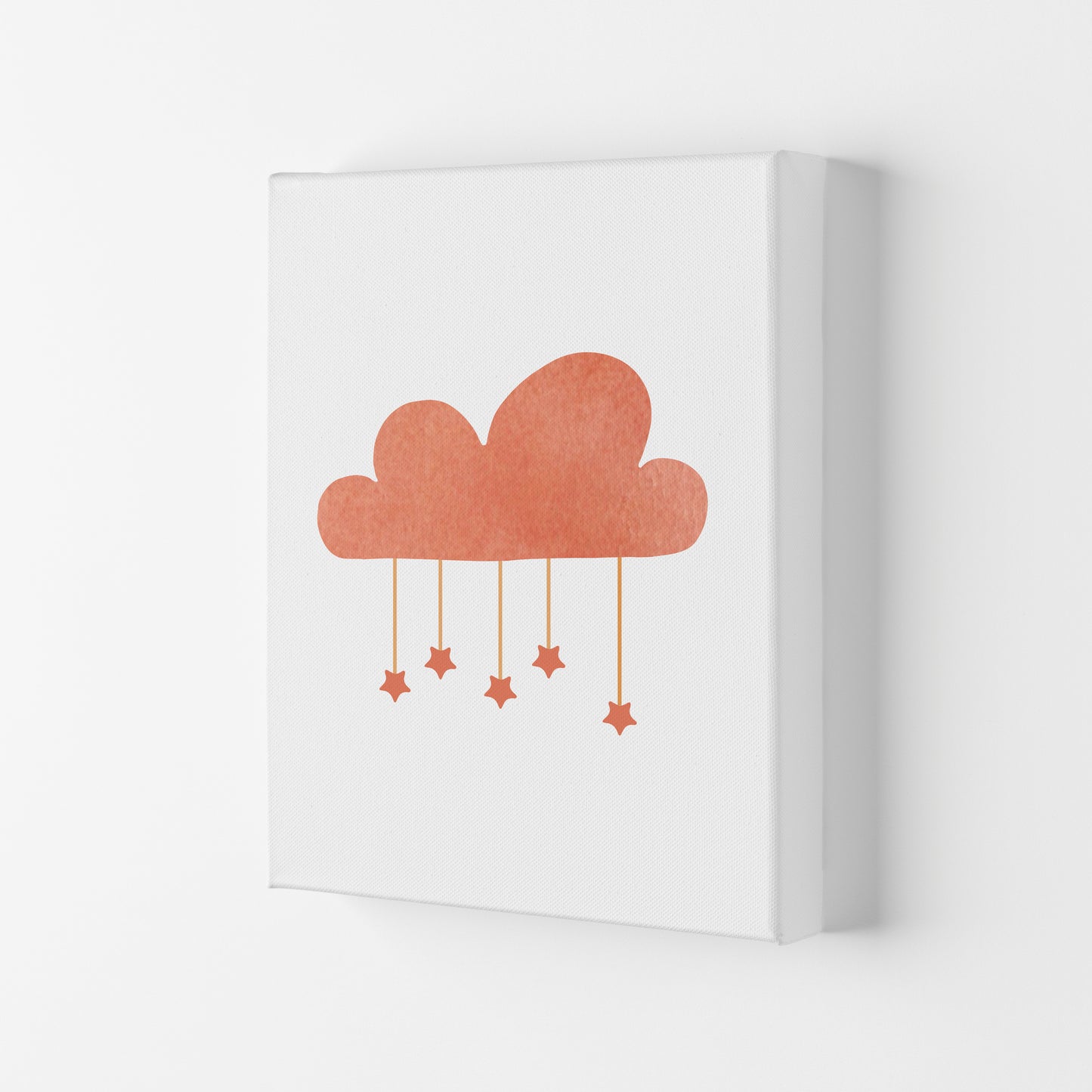 Peach Cloud Watercolour Modern Print Canvas