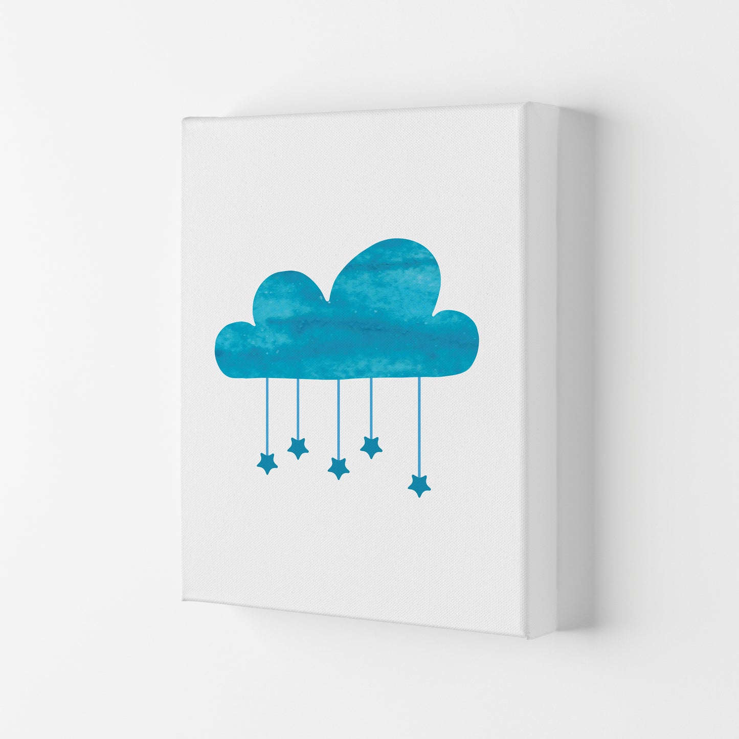 Turquoise Cloud Watercolour Modern Print Canvas