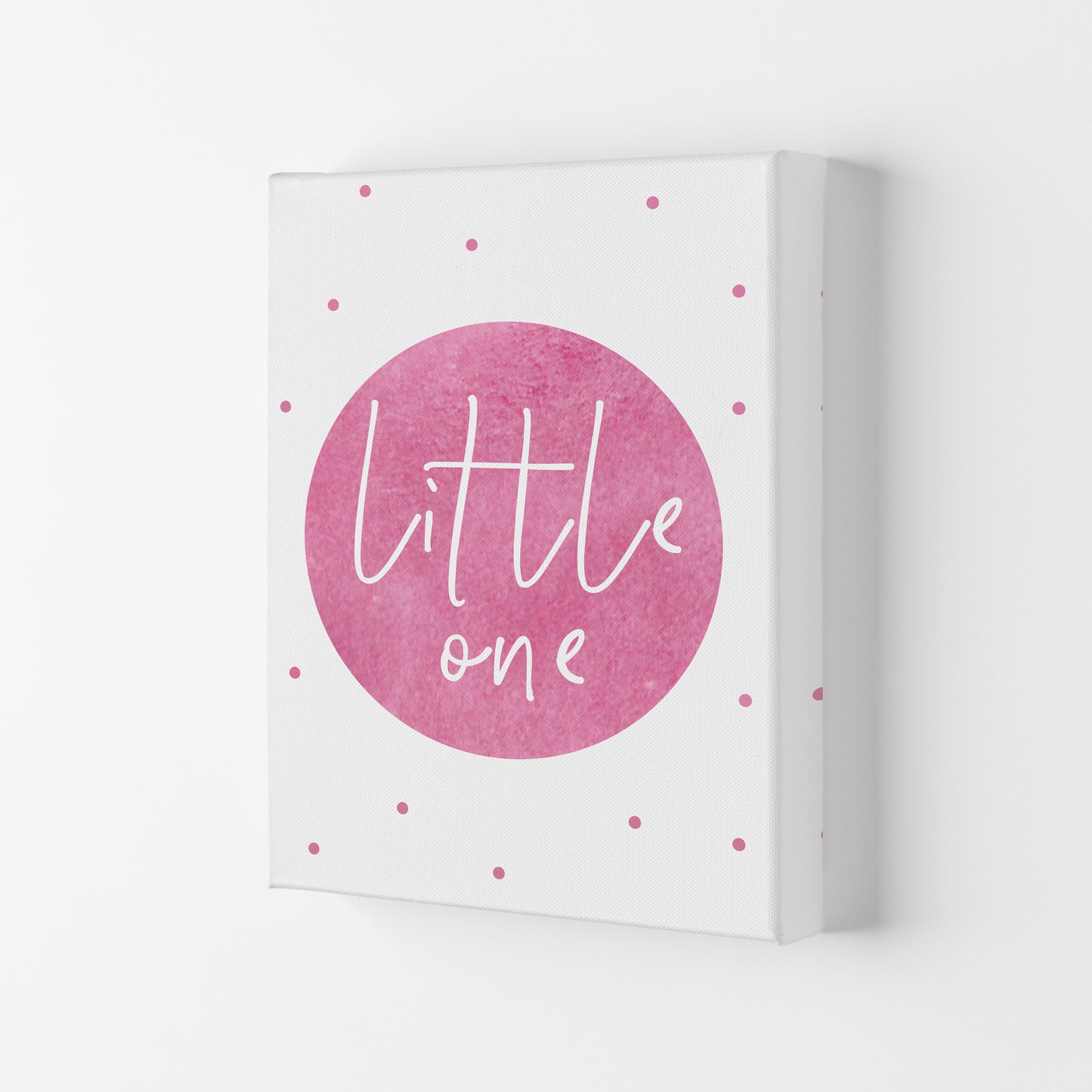Little One Pink Watercolour Modern Print Canvas