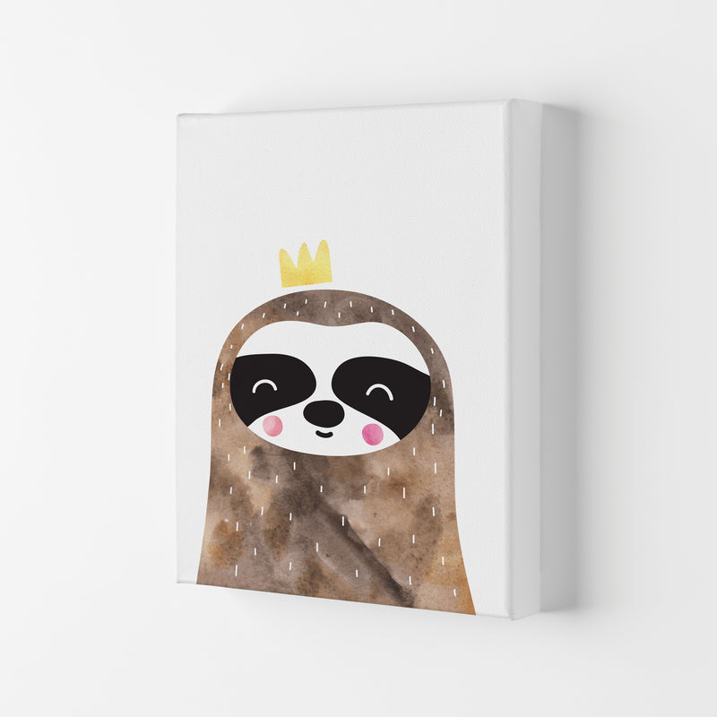 Scandi Brown Sloth Watercolour Framed Nursey Wall Art Print Canvas