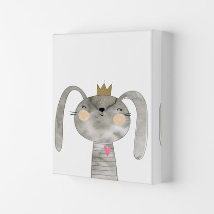 Scandi Grey Bunny Watercolour Framed Nursey Wall Art Print Canvas