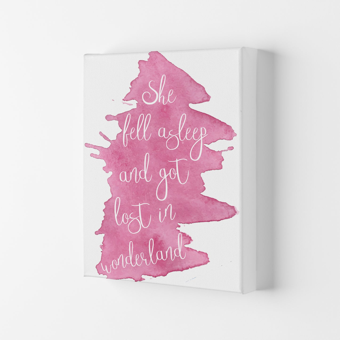 Wonderland Pink Watercolour Modern Print Canvas