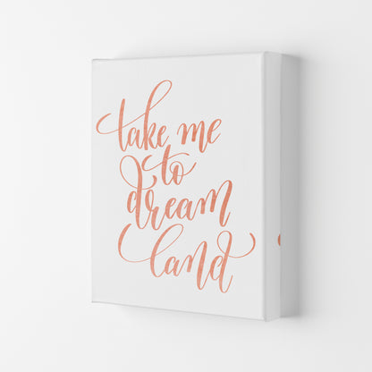 Take Me To Dreamland Peach Watercolour Modern Print Canvas