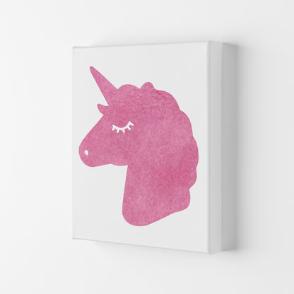 Unicorn Pink Silhouette Watercolour Modern Print Canvas