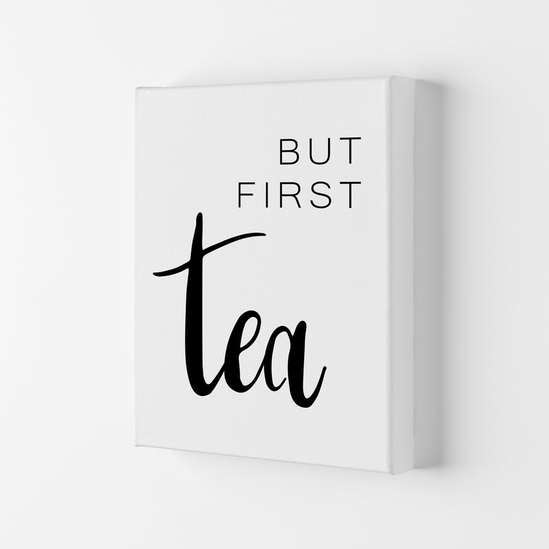 But First Tea Modern Print, Framed Kitchen Wall Art Canvas