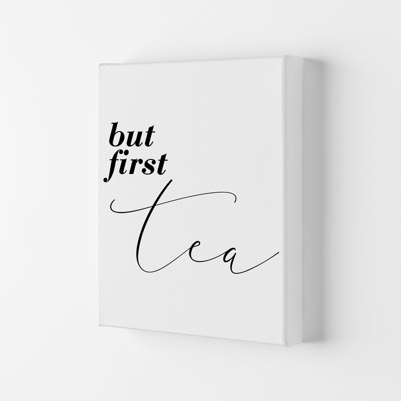 But First Tea Modern Print, Framed Kitchen Wall Art Canvas
