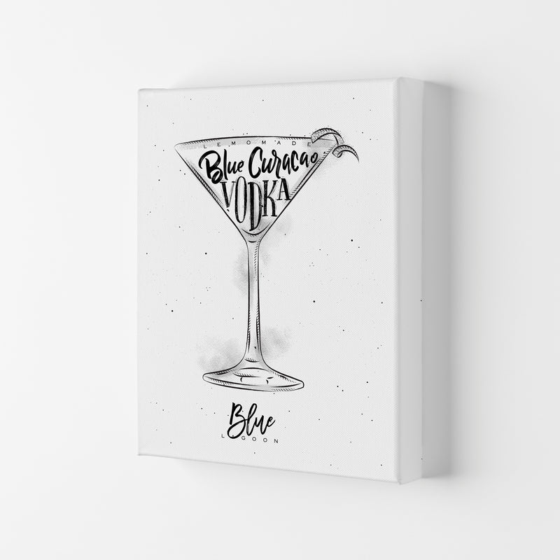 Blue Lagoon Cocktail Modern Print, Framed Kitchen Wall Art Canvas