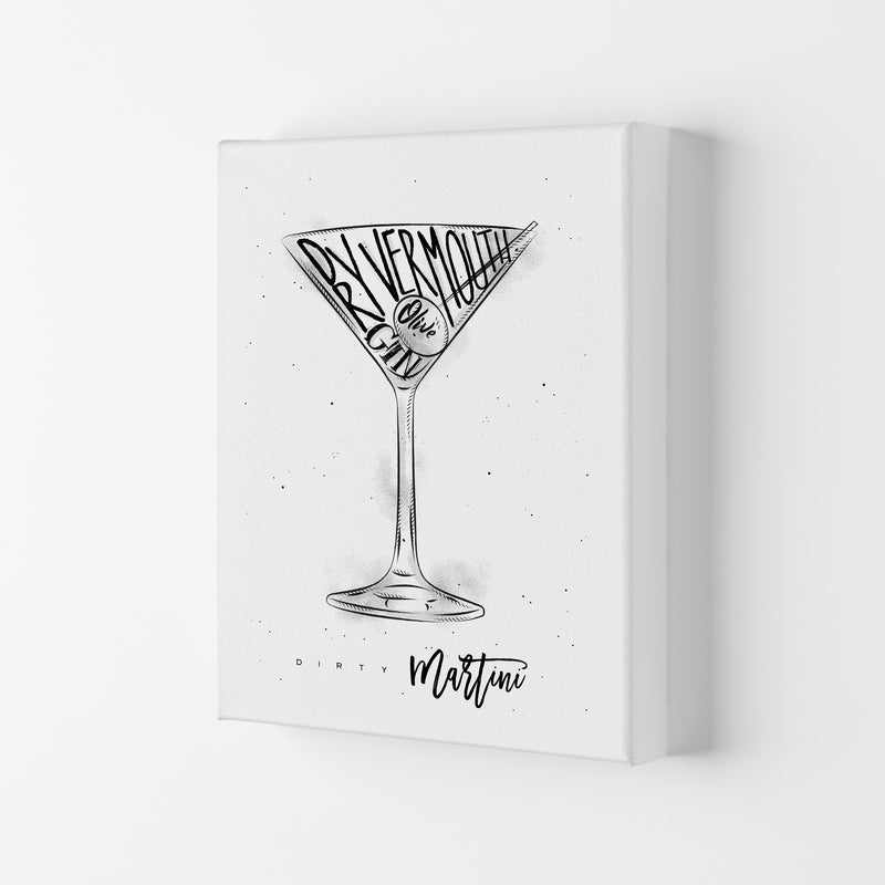 Dirty Martini Cocktail Modern Print, Framed Kitchen Wall Art Canvas