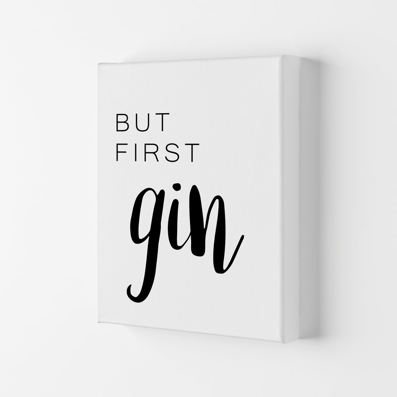 But First Gin Modern Print, Framed Kitchen Wall Art Canvas