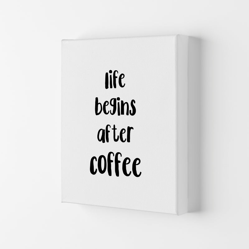 Life Begins After Coffee Modern Print, Framed Kitchen Wall Art Canvas