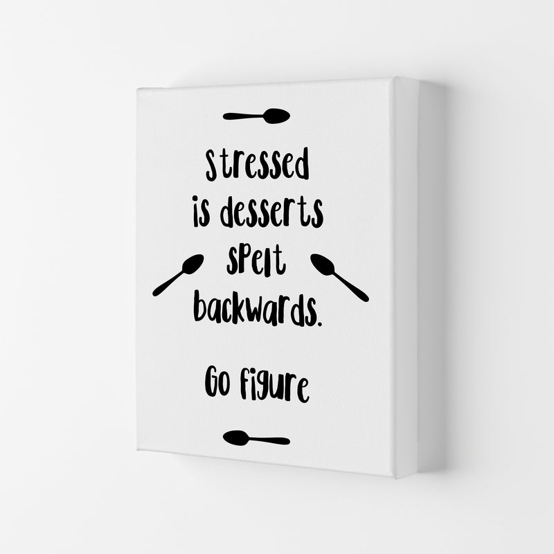 Stressed Is Desserts Spelled Backwards Modern Print, Framed Kitchen Wall Art Canvas