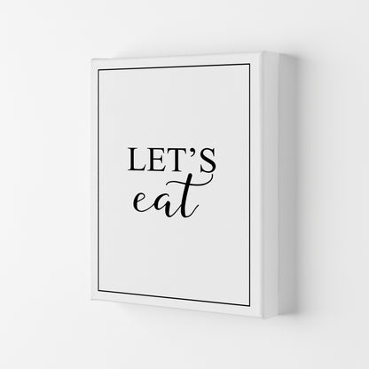 Let&#39;s Eat Modern Print, Framed Kitchen Wall Art Canvas