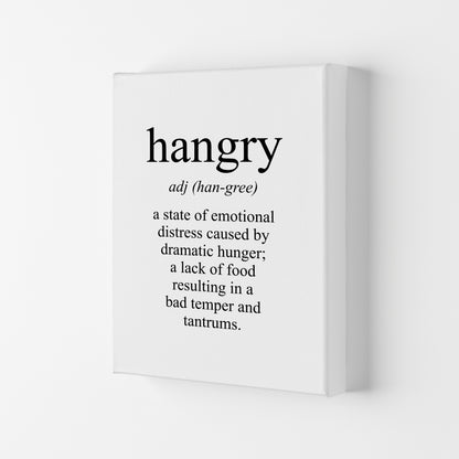 Hangry Modern Print, Framed Kitchen Wall Art Canvas