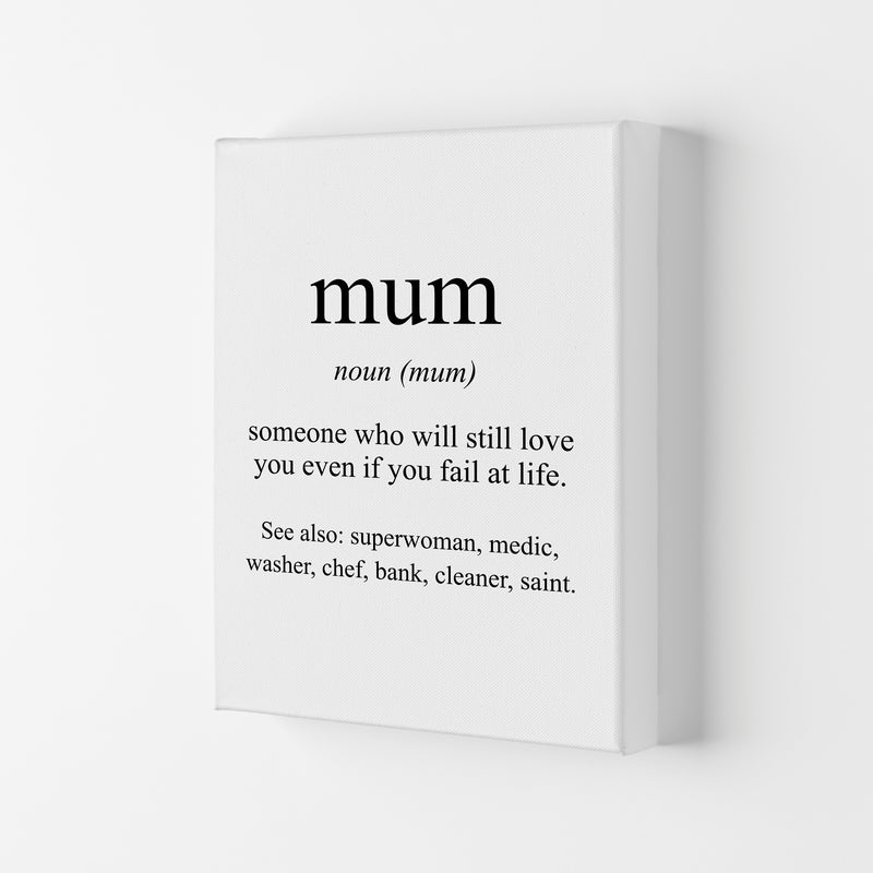 Mum Framed Typography Wall Art Print Canvas