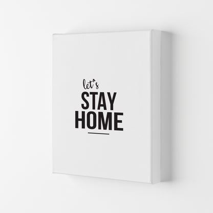 Let&#39;s Stay Home Framed Typography Wall Art Print Canvas