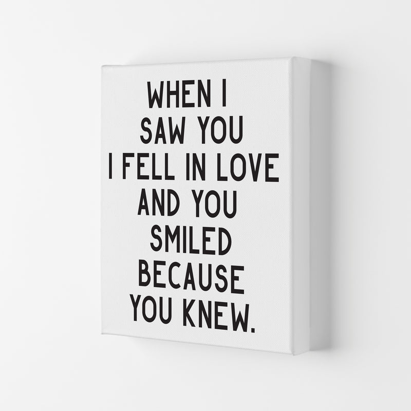 When I Saw You I Fell In Love Modern Print Canvas