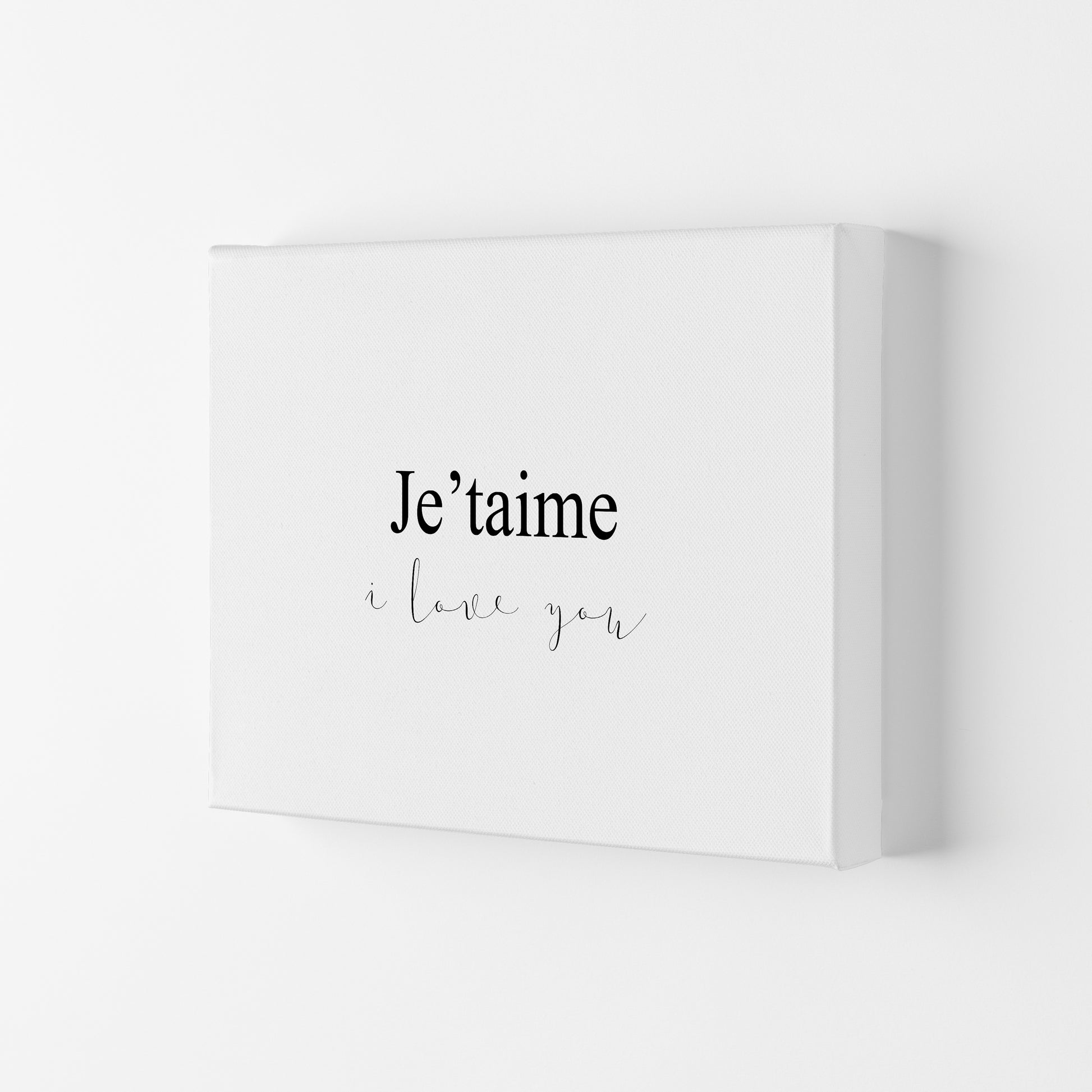 Je'taime Framed Typography Wall Art Print Canvas