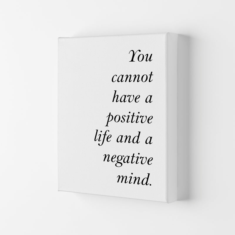 Positive Life, Negative Mind Framed Typography Wall Art Print Canvas