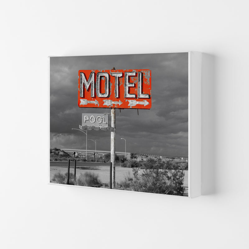 Red Motel Sign Modern Print Canvas