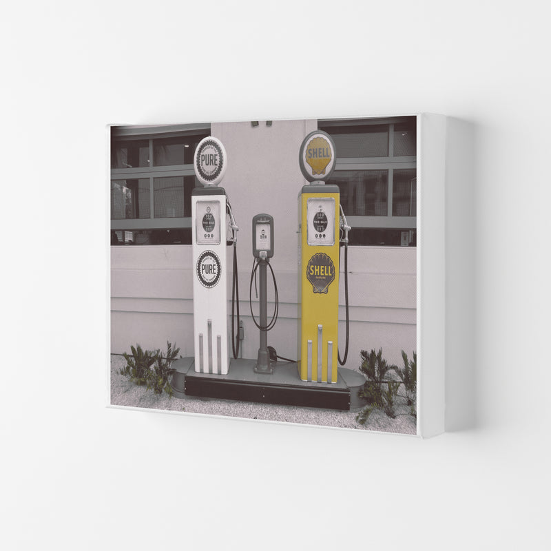 Vintage Shell Yellow Gas Pump Modern Print Canvas