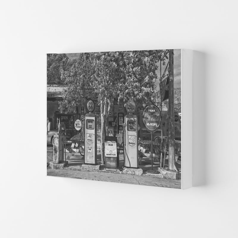 Retro Black And White Gas Pumps Modern Print Canvas