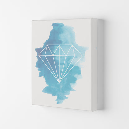 Geo Diamond Blue Watercolour Modern Print Canvas