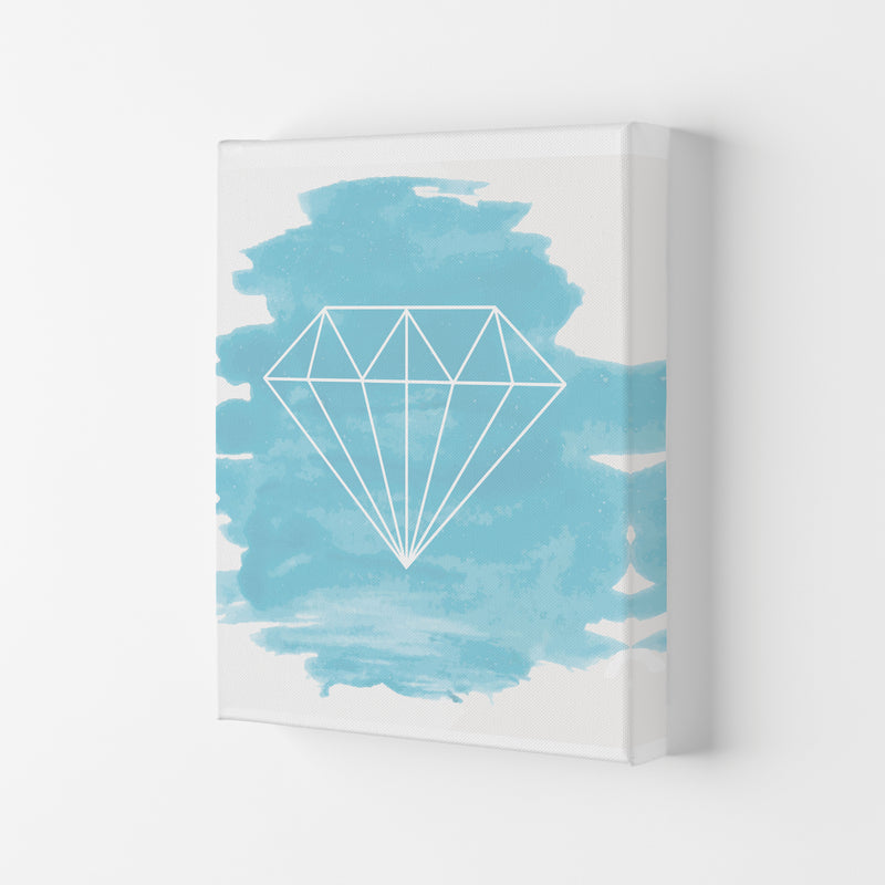 Geo Diamond Light Blue Watercolour Modern Print Canvas