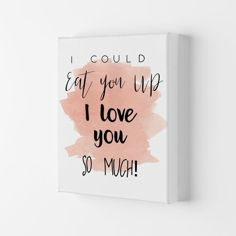 Eat You Up Peach Watercolour Modern Print Canvas