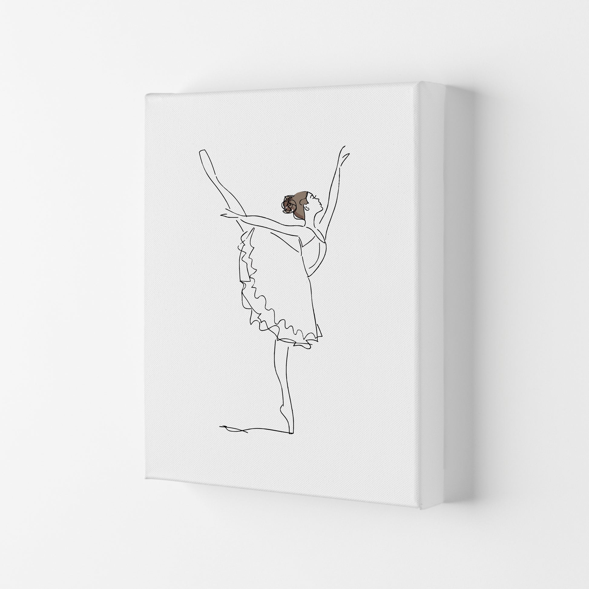 Ballet Dancer Line Drawing Modern Print Canvas