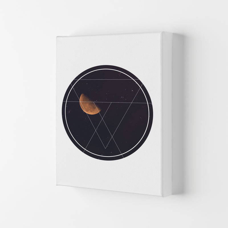 Black Moon Circle Modern Print Canvas
