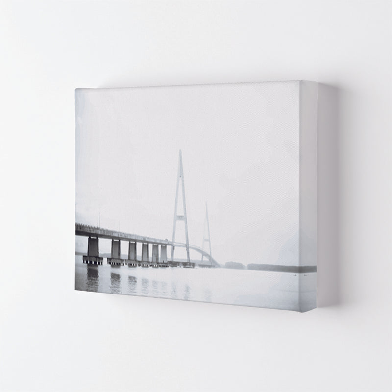 Minimal Grey Bridge Modern Print Canvas