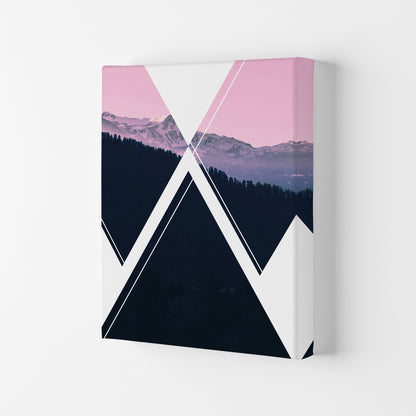 Abstract Pink Mountain Modern Print Canvas
