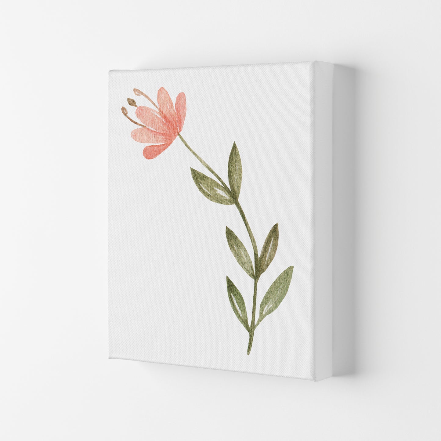 Pink Watercolour Flower 2 Modern Print Canvas