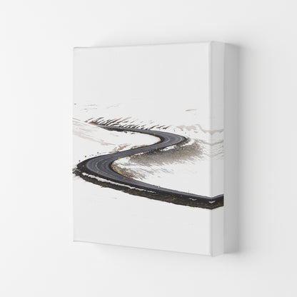 Snowy Road Pass Modern Print Canvas