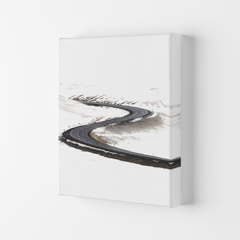 Snowy Road Pass Modern Print Canvas