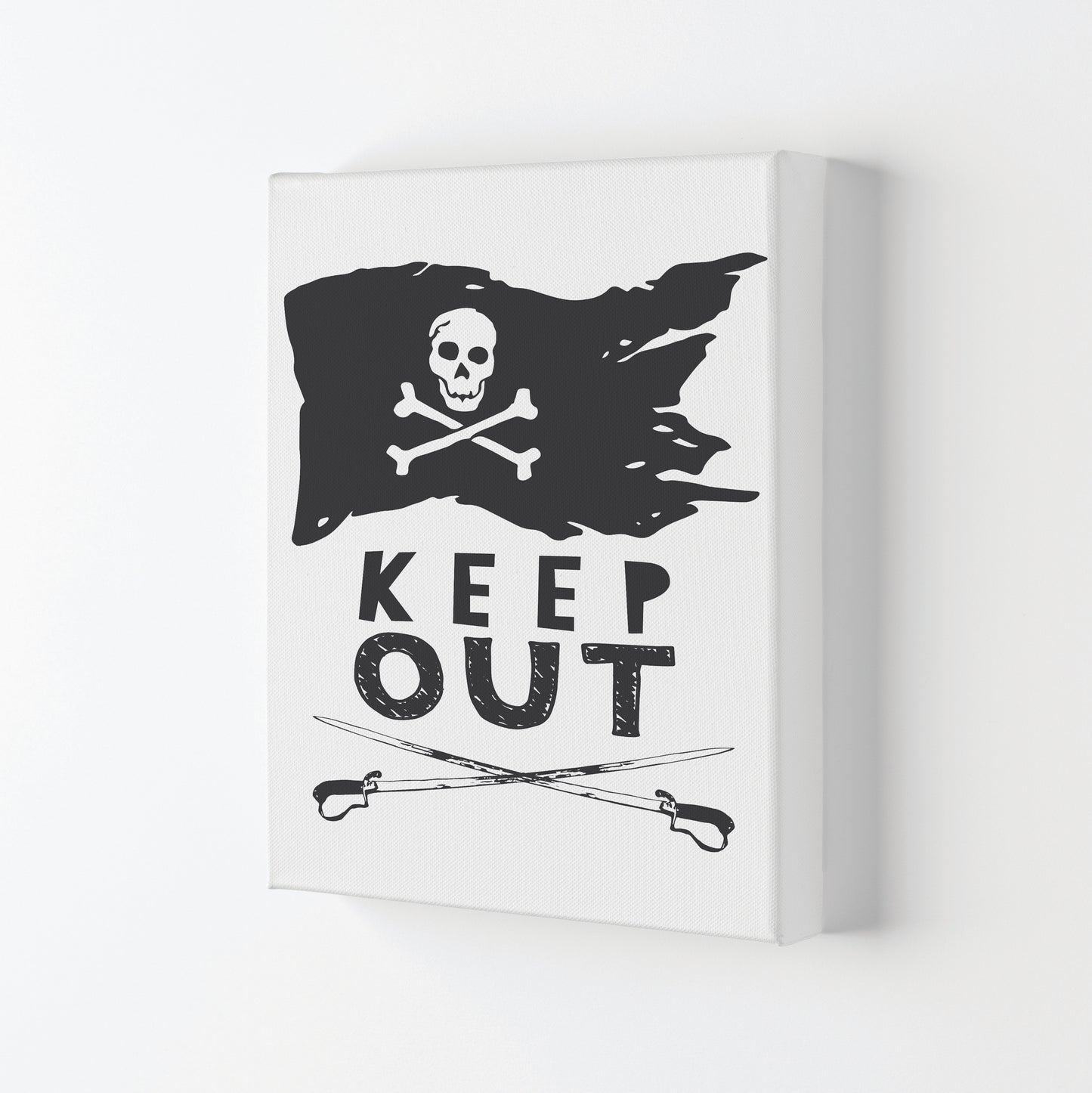 Pirate Keep Out Framed Nursey Wall Art Print Canvas