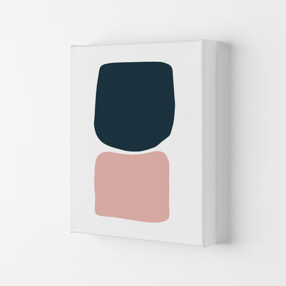 Pink And Navy Abstract Stones 2 Art Print by Pixy Paper Canvas